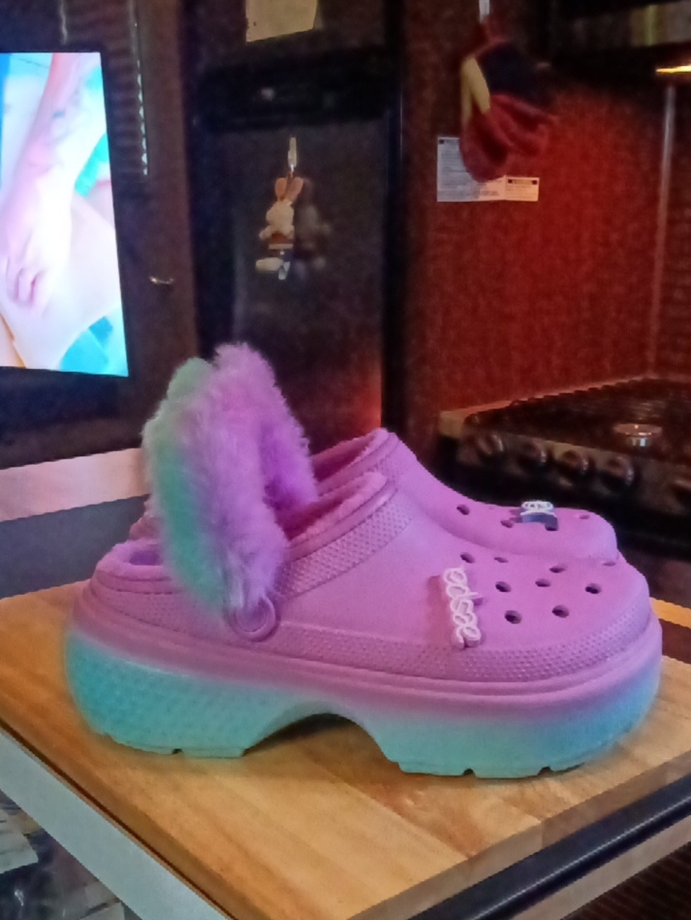 AESPA X CROCS Stomp Lined Pink Clog Sandals Men's Size 12